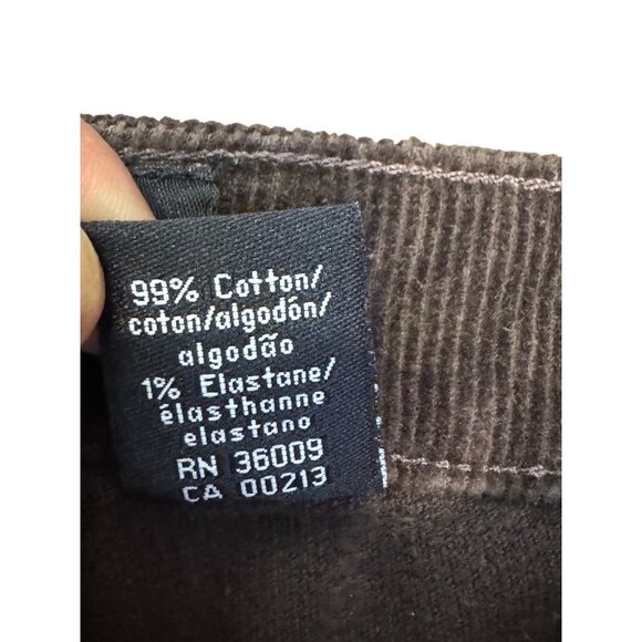 Calvin Klein Flare Corduroy Pants Women Size 12 Brown 99% Cotton Stretch RN 3600 - Picture 5 of 8